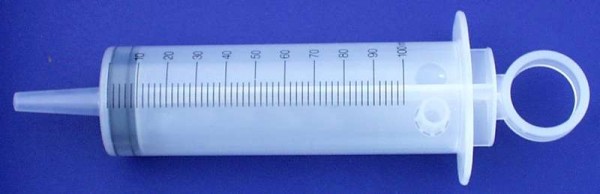Syringe, 100 ccm with silicone hose